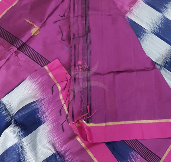 Ikat woven Bengal handloom cotton saree.