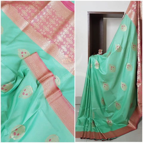 Dupion silk  benaras brocade light weight saree.