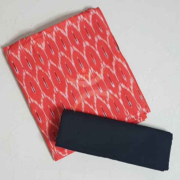 Handloom pochampalli ikat pure cotton 3 piece suit set.