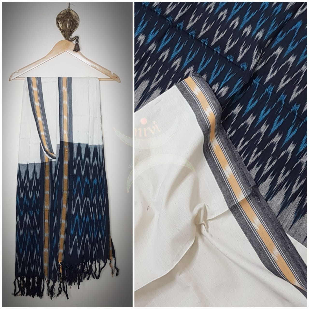 Handloom pochampalli ikat cotton duppata