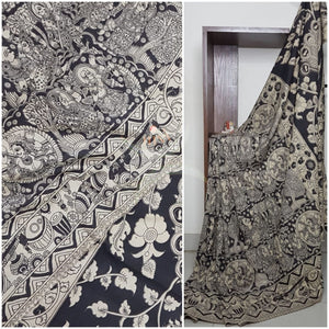 kalamkari handblock printed pure cotton saree