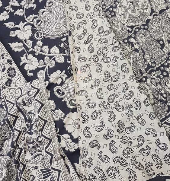 kalamkari handblock printed pure cotton saree