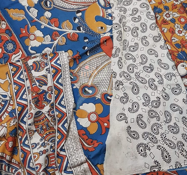 kalamkari handblock printed pure cotton saree
