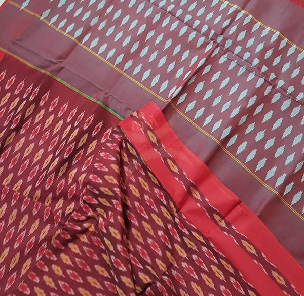 Pochampalli-ikat Handloom Merserised Cotton Saree.