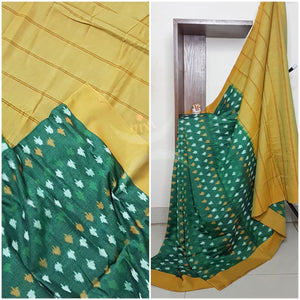 Pochampalli-ikat Handloom Merserised Cotton Saree.