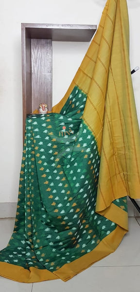 Pochampalli-ikat Handloom Merserised Cotton Saree.