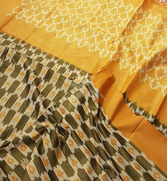 Pochampalli-ikat Handloom Merserised Cotton Saree.