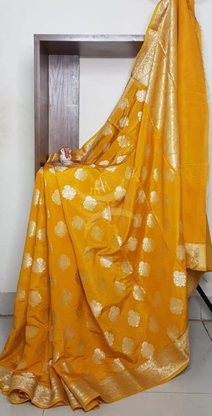 Soft Art silk crepe benares brocade saree