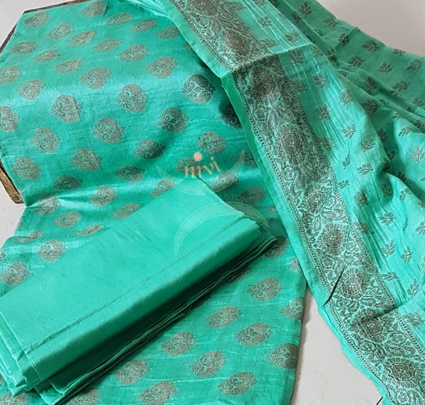 Soft muslin silk benares brocade 3 piece suit