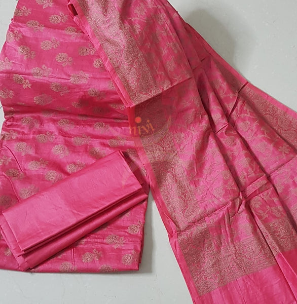 Soft muslin silk benares brocade 3 piece suit