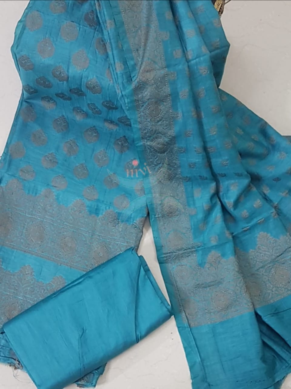 Soft muslin silk benares brocade 3 piece suit