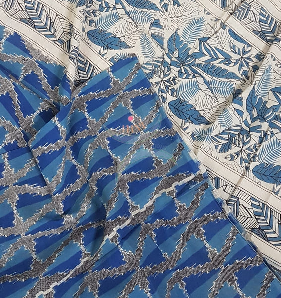 Handloom  mangalgiri top and kalamkari printed bottom and dupatta