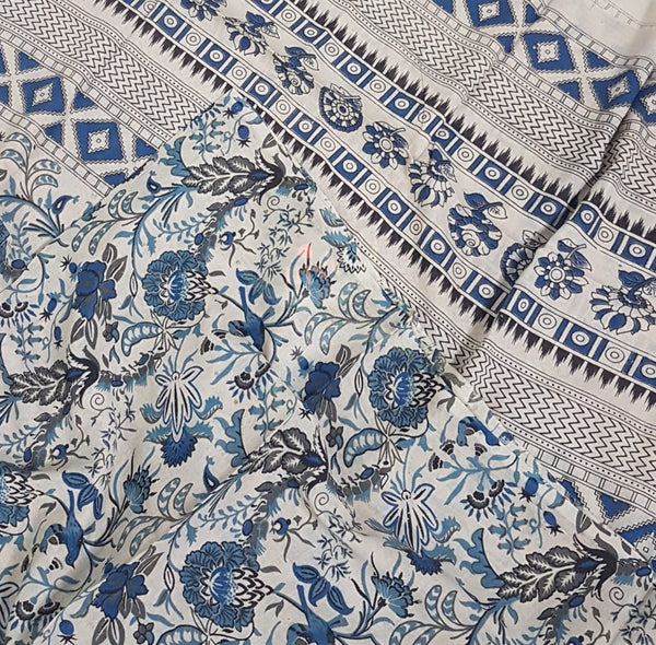 Handloom  mangalgiri top and kalamkari printed bottom and dupatta