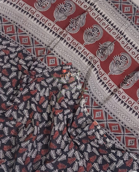 Handloom mangalgiri top and kalamkari printed bottom and dupatta