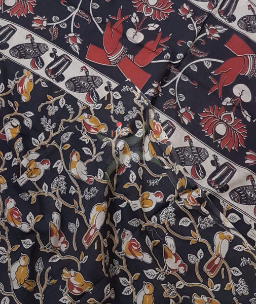 Cotton kalamkari handblock printed duppata