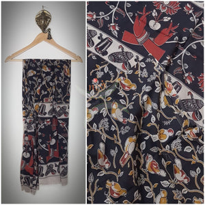 Cotton kalamkari handblock printed duppata