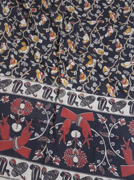 Cotton kalamkari handblock printed duppata