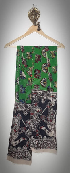 Cotton kalamkari handblock printed duppata