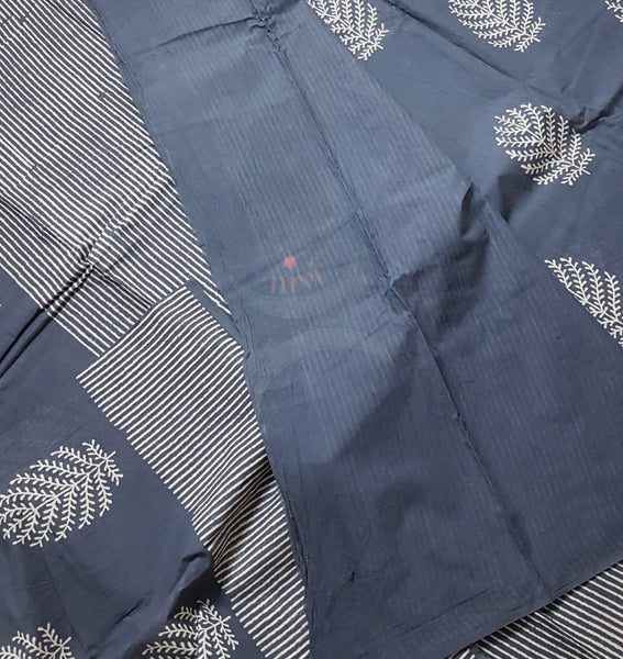 Handloom cotton bagru hand printed saree