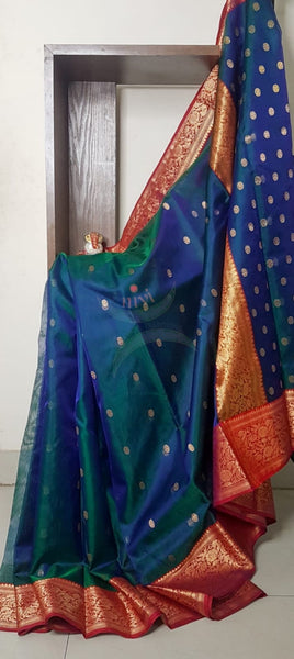 Handloom katan pure chanderi silk saree.