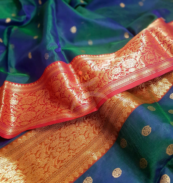 Handloom katan pure chanderi silk saree.