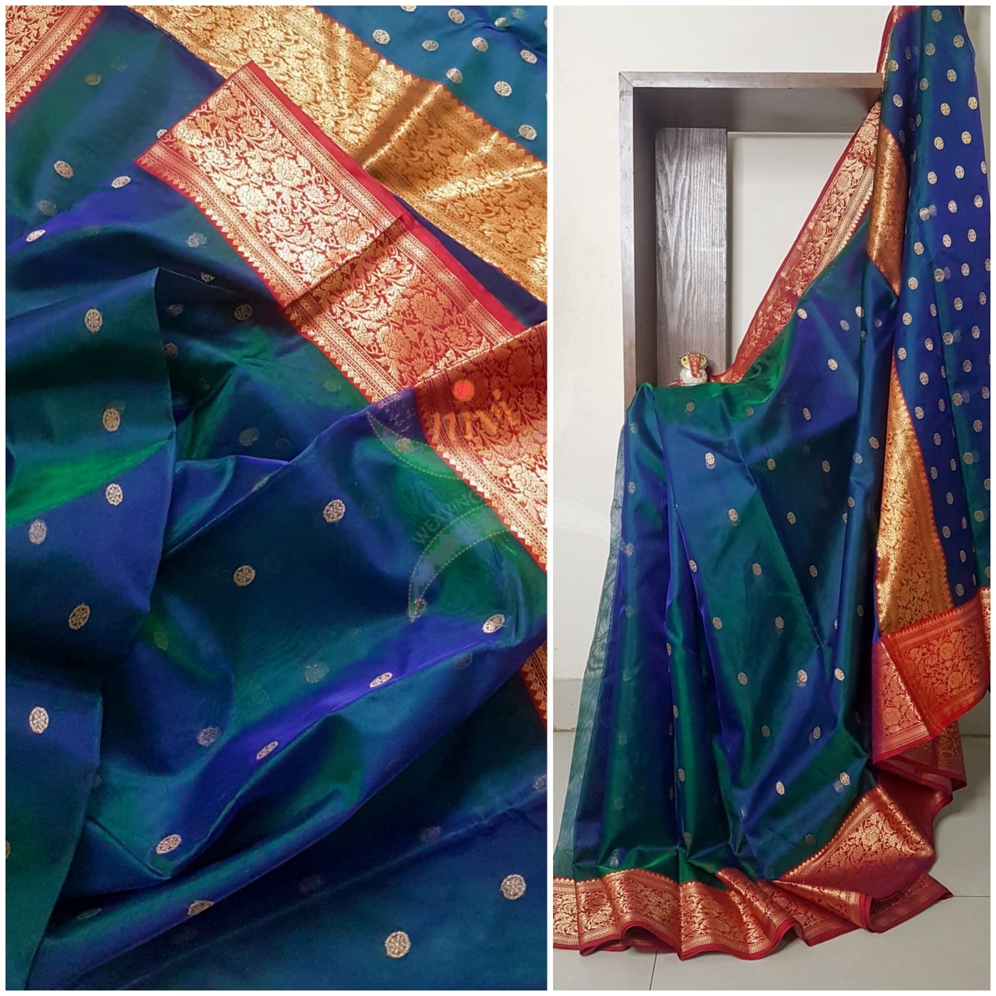 Handloom katan pure chanderi silk saree.