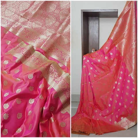 Dupion silk with resham benaras brocade saree.