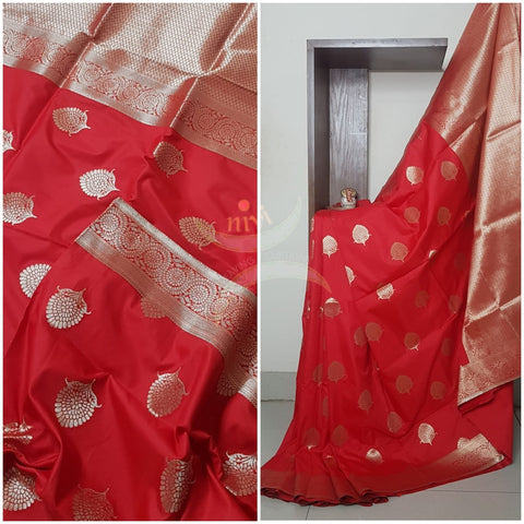 Dupion silk with resham benaras brocade saree.