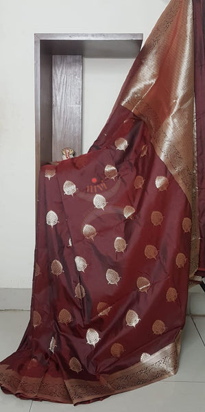 Dupion silk with resham benaras brocade saree.