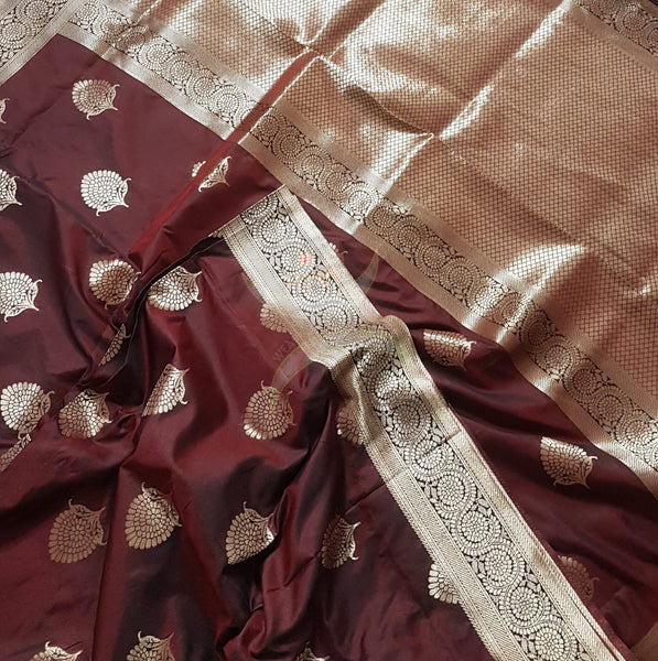 Dupion silk with resham benaras brocade saree.