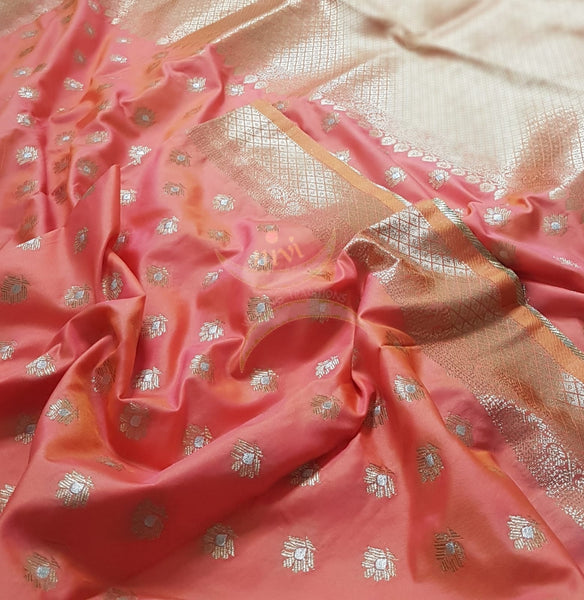 Dupion silk with resham benaras brocade saree.