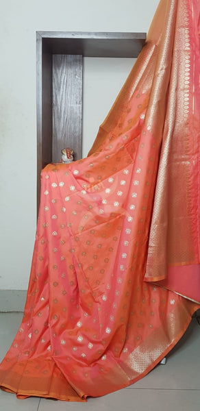 Dupion silk with resham benaras brocade saree.