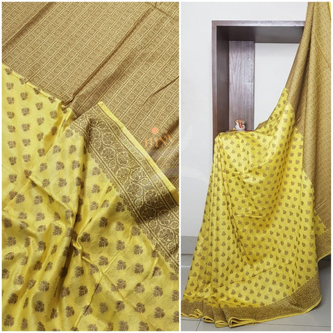 Soft muslin silk benares brocade saree