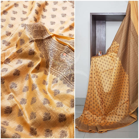 Soft muslin silk benares brocade saree