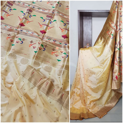 Paithani  Dupion silk with resham benaras brocade saree.