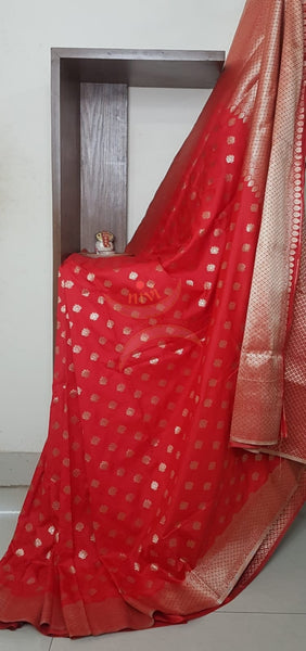 Dupion silk with resham benaras brocade saree.