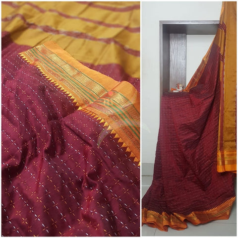 Chukki ilkal cotton blended saree.