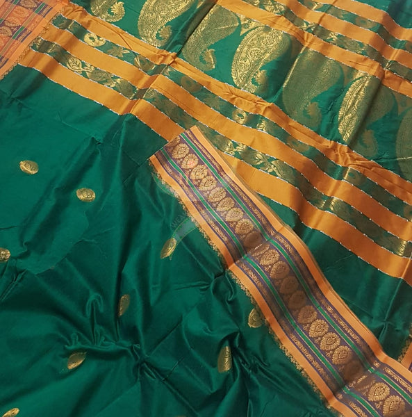 South cotton saree with traditional woven border and pallu