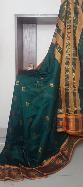 South cotton saree with traditional woven border and pallu
