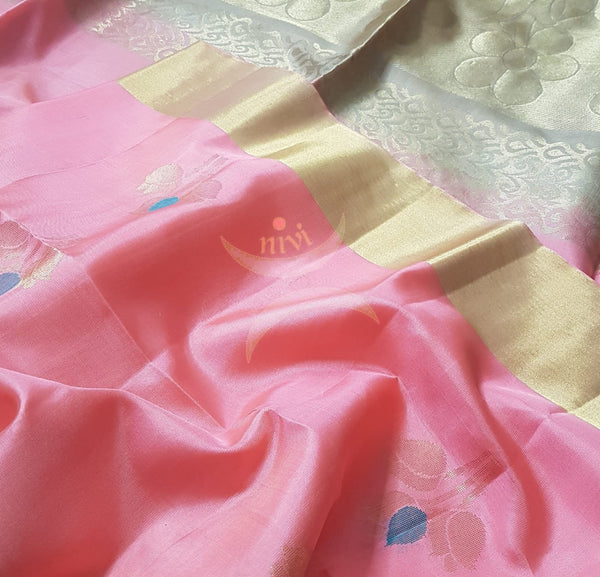 Pure Handloom soft silk uppada saree.