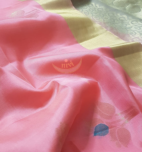 Pure Handloom soft silk uppada saree.