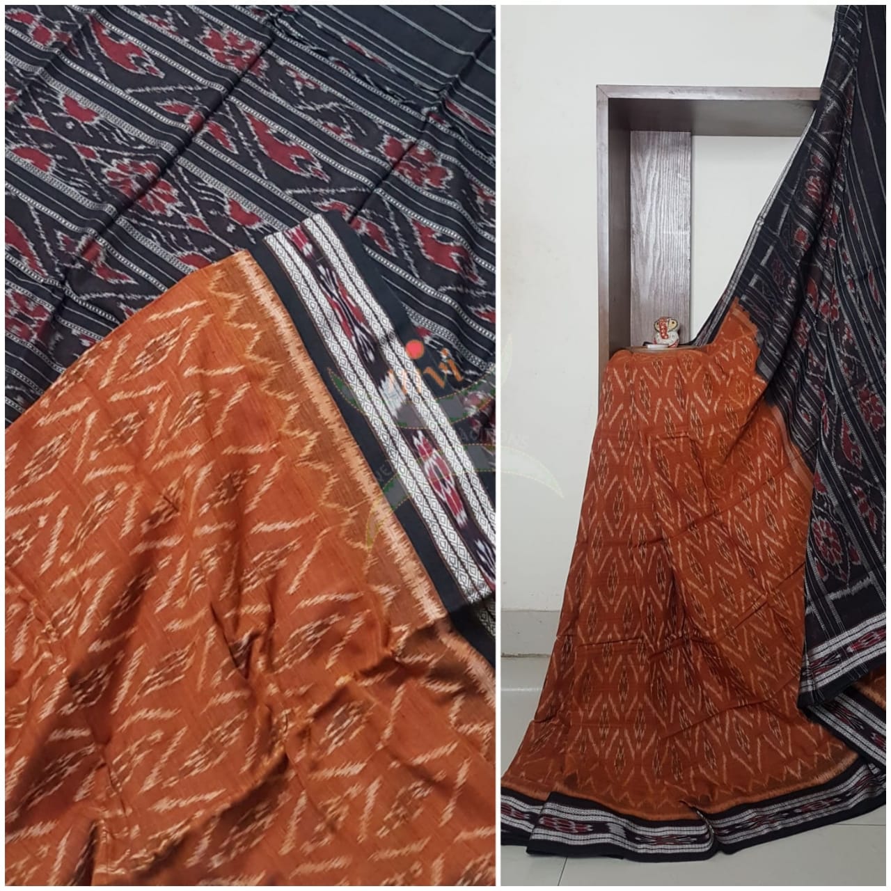 Handloom sambalpuri merserised pure cotton saree.
