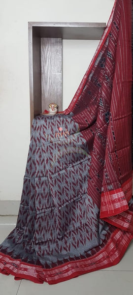 Handloom sambalpuri merserised pure cotton saree.