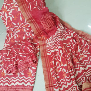 Bagalpuri Handblock bagru printed linen cotton suit set