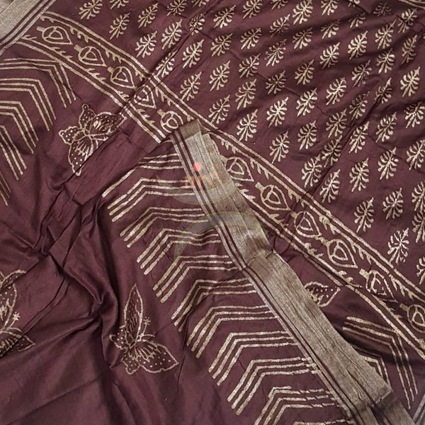 Bagalpuri Handblock bagru printed linen cotton suit set