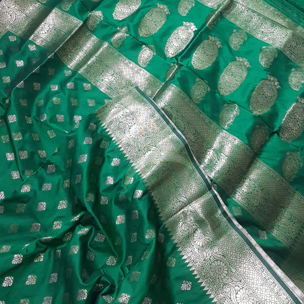 Dupion silk with resham benaras brocade saree.