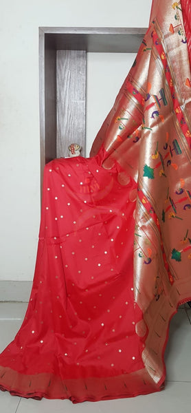 Paithani  Dupion silk with resham benaras brocade saree.