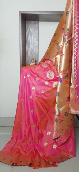 Paithani  Dupion silk with resham benaras brocade saree.