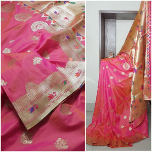 Paithani  Dupion silk with resham benaras brocade saree.