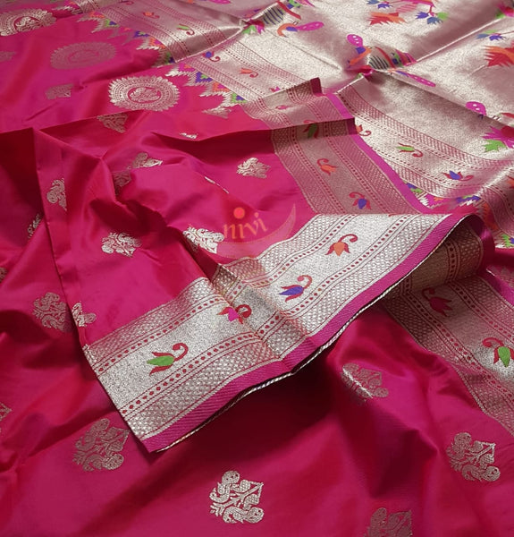 Paithani  Dupion silk with resham benaras brocade saree.